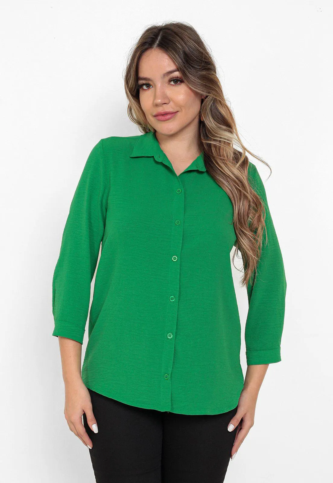Camisa Intens Manga 3/4 Air Flow Verde