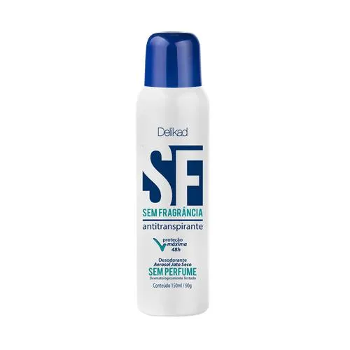 Desodorante Antitranspirante Aerosol Jato Seco Delikad SF 150ml