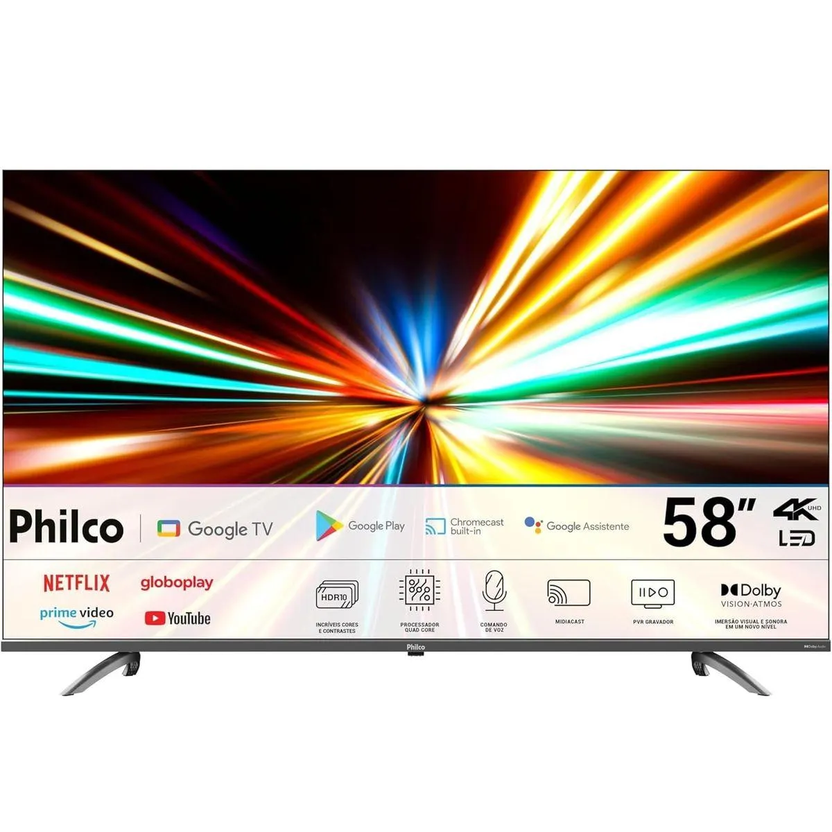 Smart TV Led 58 Polegadas Philco P58KGA Google Tv 4K