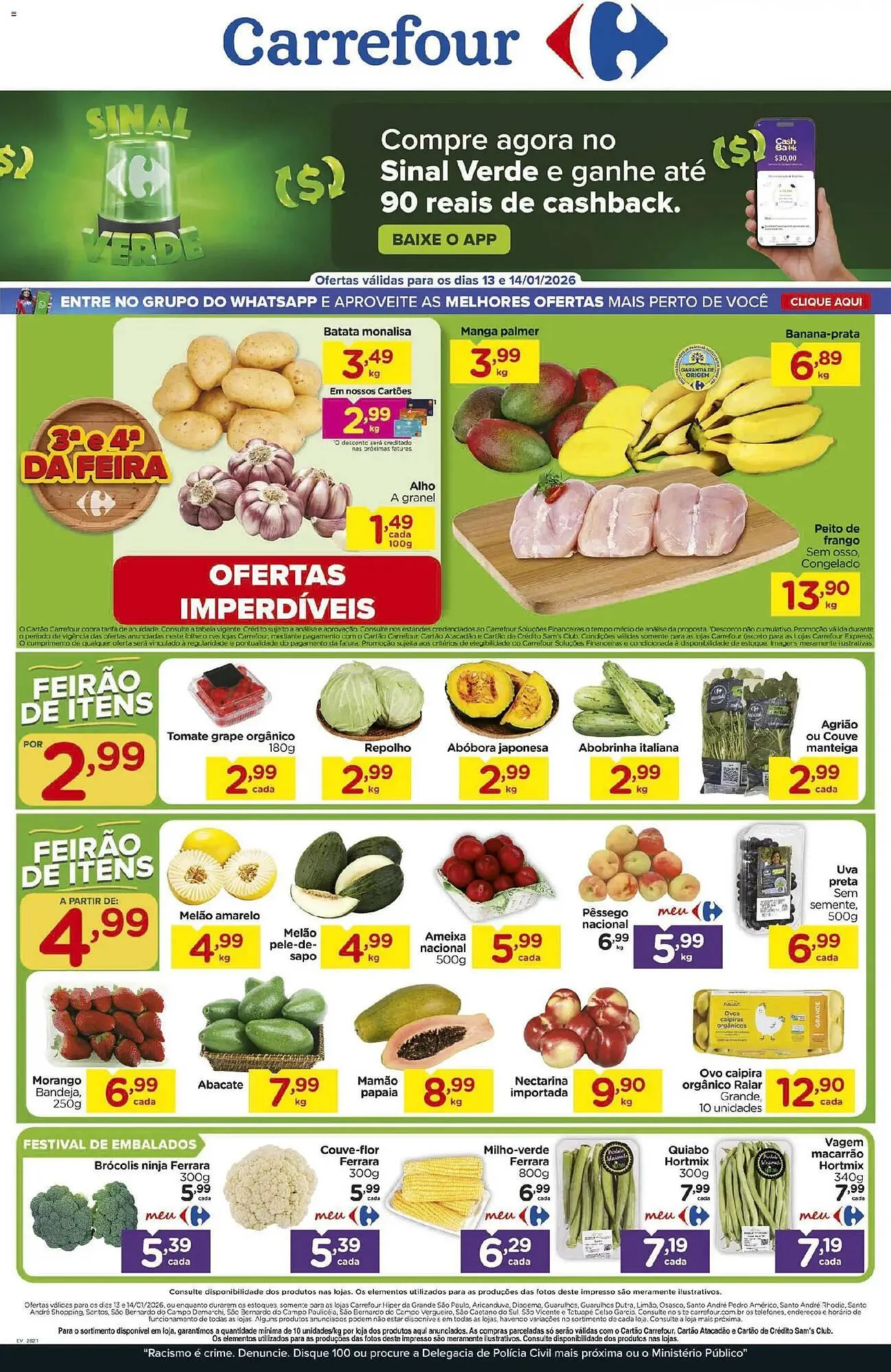 Encarte de Folheto Carrefour 13 de janeiro até 14 de janeiro 2026 - Pagina 1