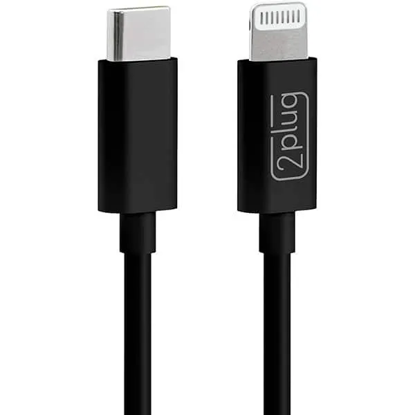 Cabo USB C para lightning, certificado Apple, 1m, Preto, 2Plug - CX 1 UN