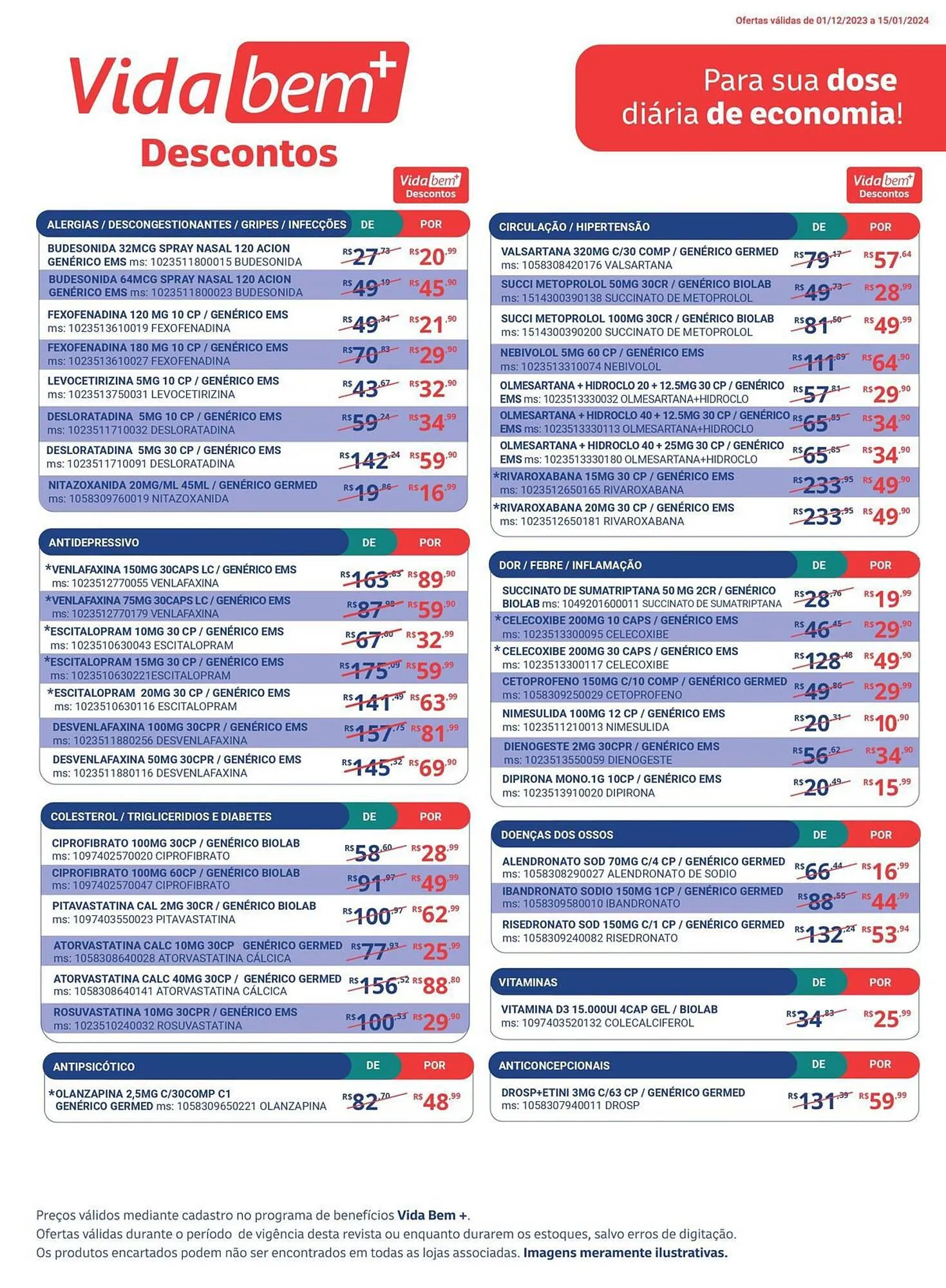 Encarte de Catálogo Vida Farmácias 4 de dezembro até 15 de janeiro 2024 - Pagina 18