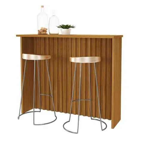 Bancada Para Cozinha 1,28m Ripado Munique Freijó Indekes