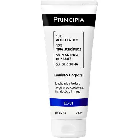 Emulsão Corporal Principia EC-01 0% Ácido Lático + Mix de Ativos Hidratantes 200ml