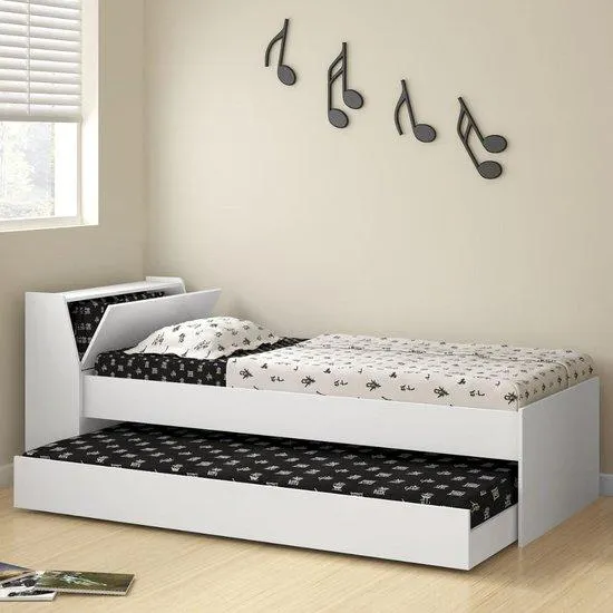 Cama Solteiro Bicama Ditália BB-28 Branco