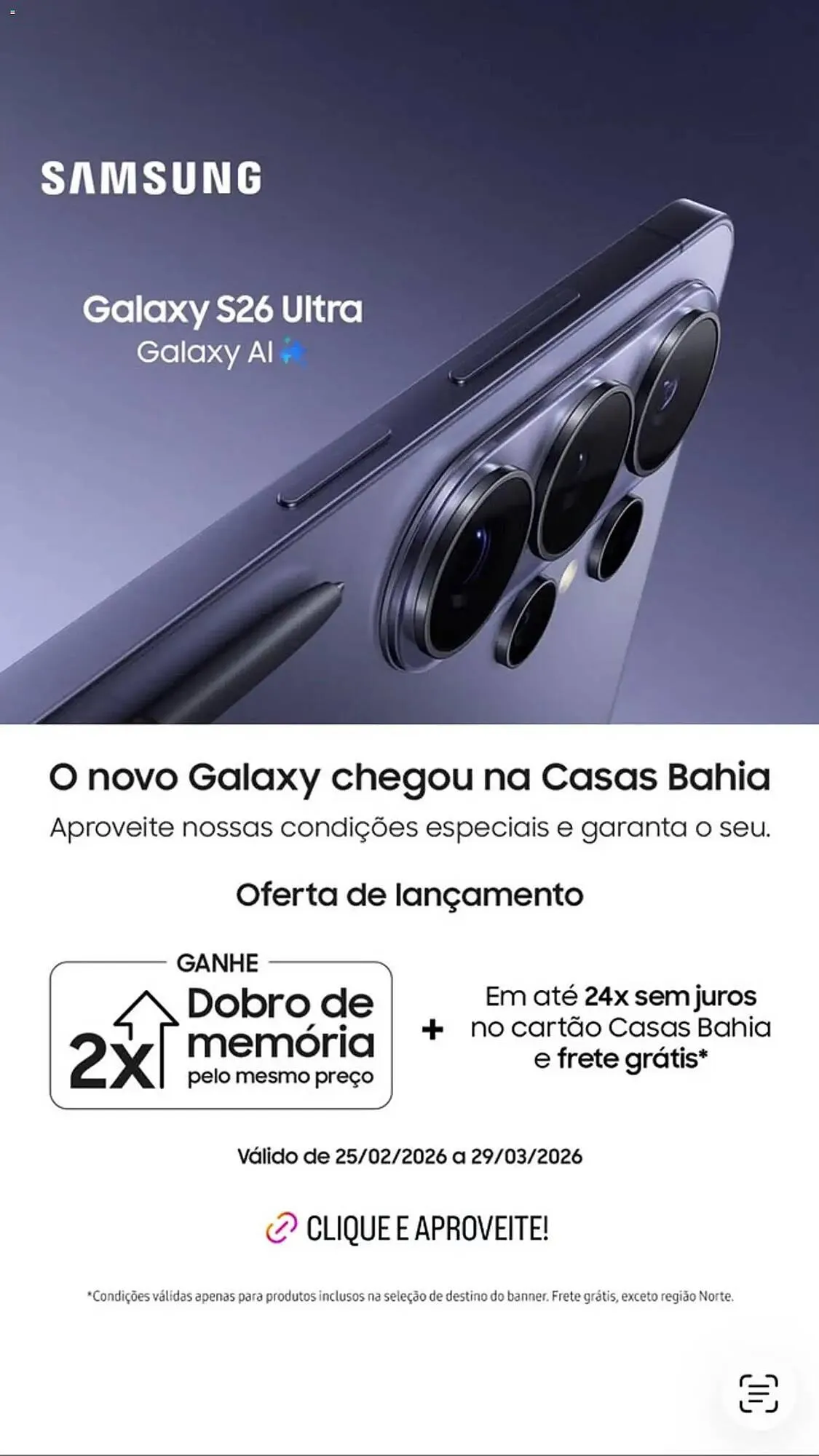 Encarte de Catálogo Casas Bahia 5 de março até 9 de março 2026 - Pagina 1