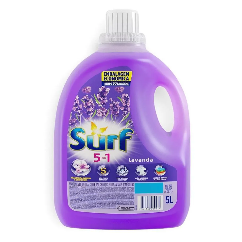 Lava-Roupas Líquido Surf 5 Em 1 Lavanda 5l