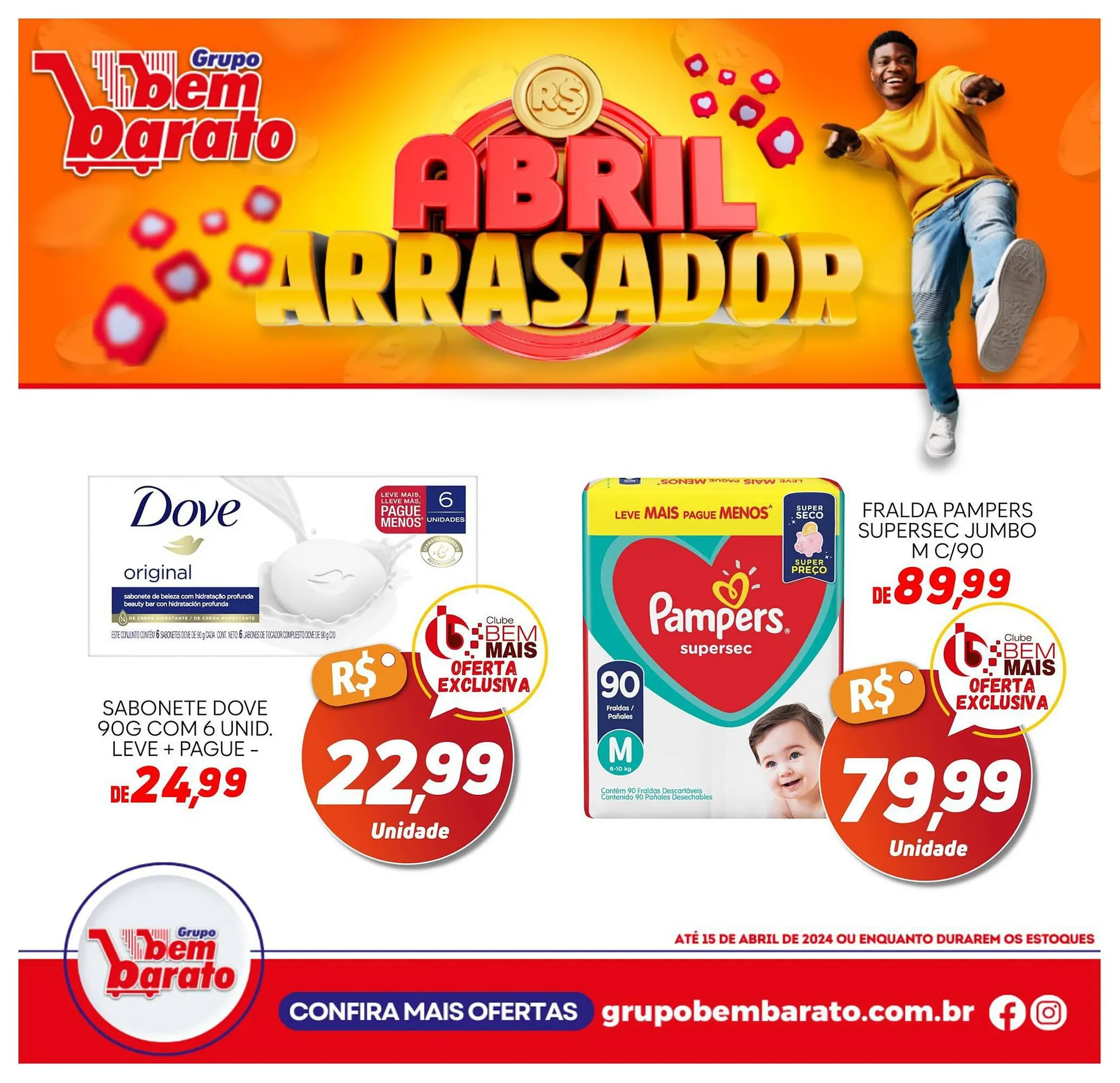 Encarte de Catálogo Supermercado Bem Barato 15 de abril até 15 de abril 2024 - Pagina 1