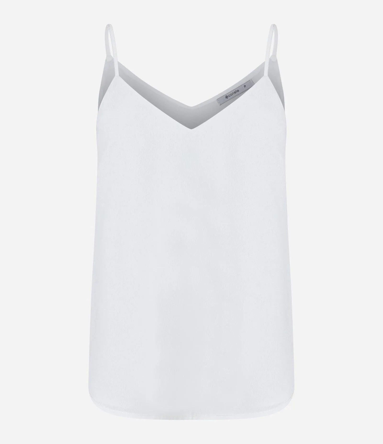 Blusa de Alça em Crepe com Decote V Branco