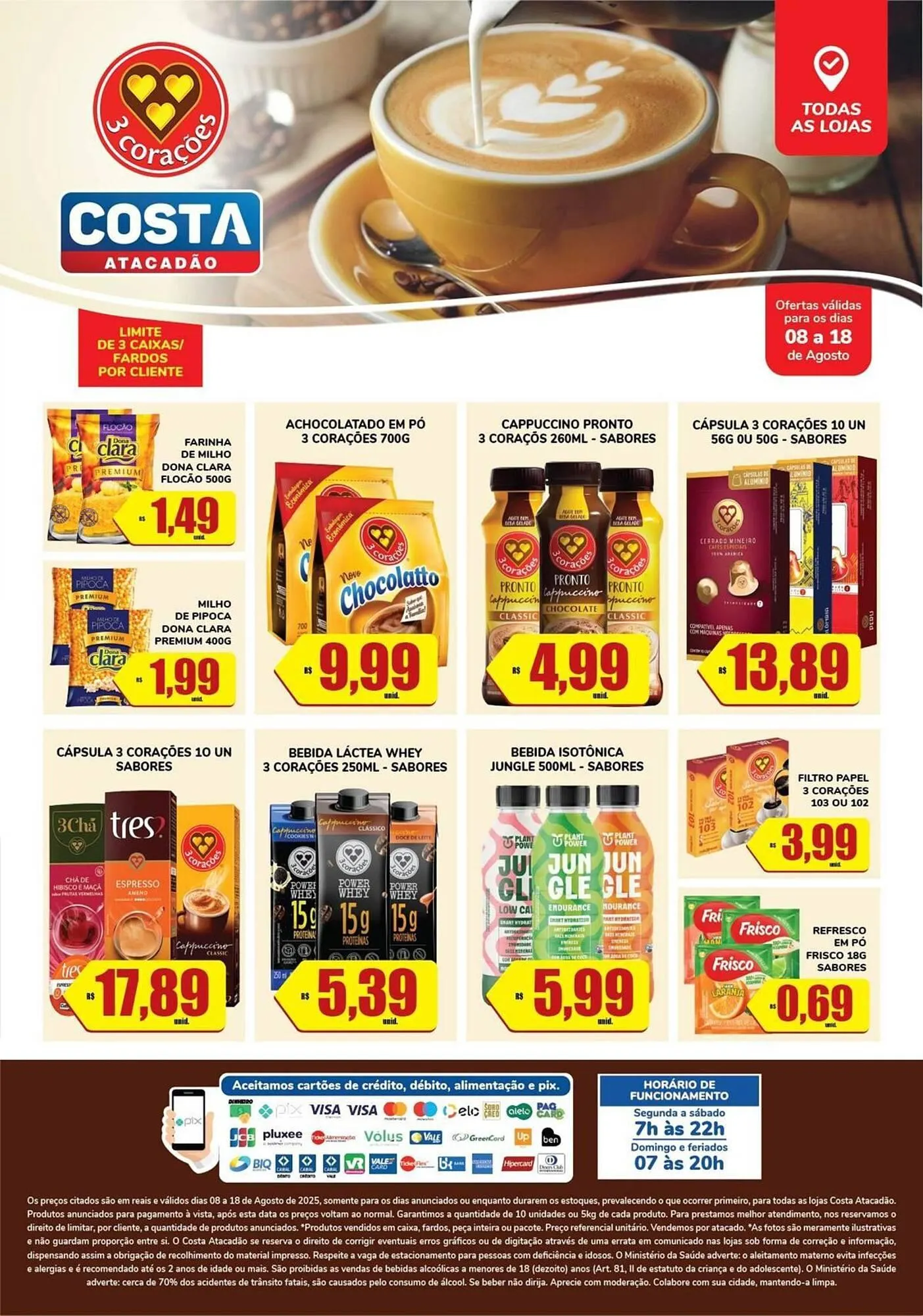 Encarte de Catálogo Costa Atacadão 11 de agosto até 18 de agosto 2025 - Pagina 1