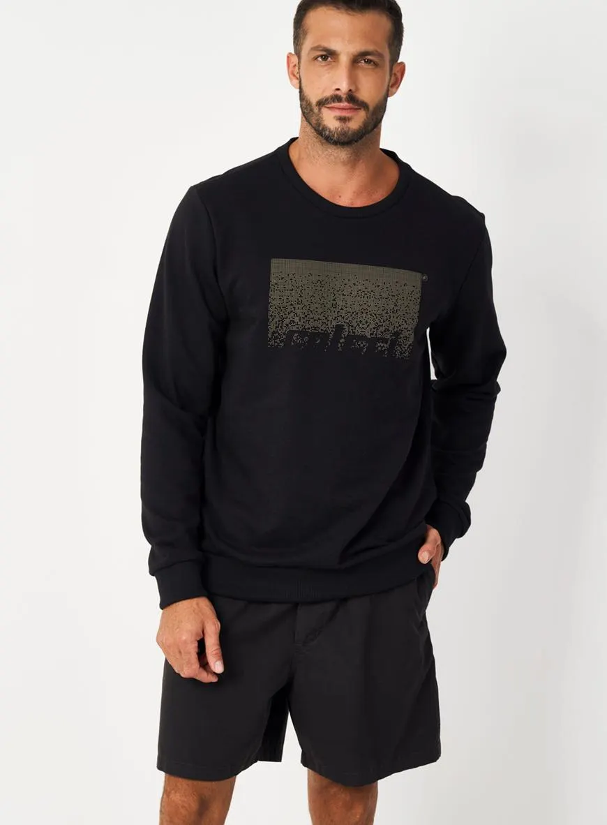 Blusão Moletom Alongado Com Estampa