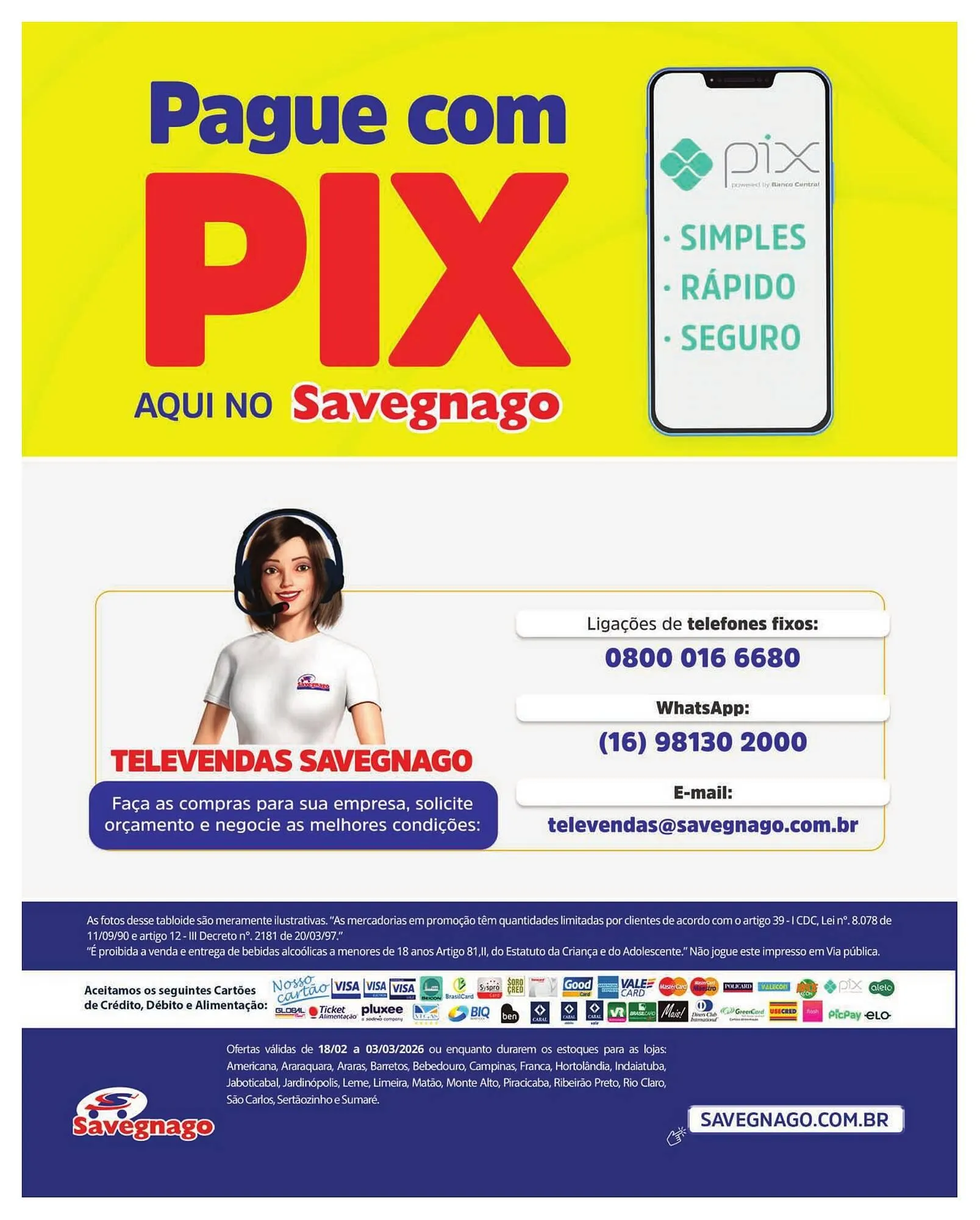 Encarte de Catálogo Supermercados Savegnago 18 de fevereiro até 3 de março 2026 - Pagina 16