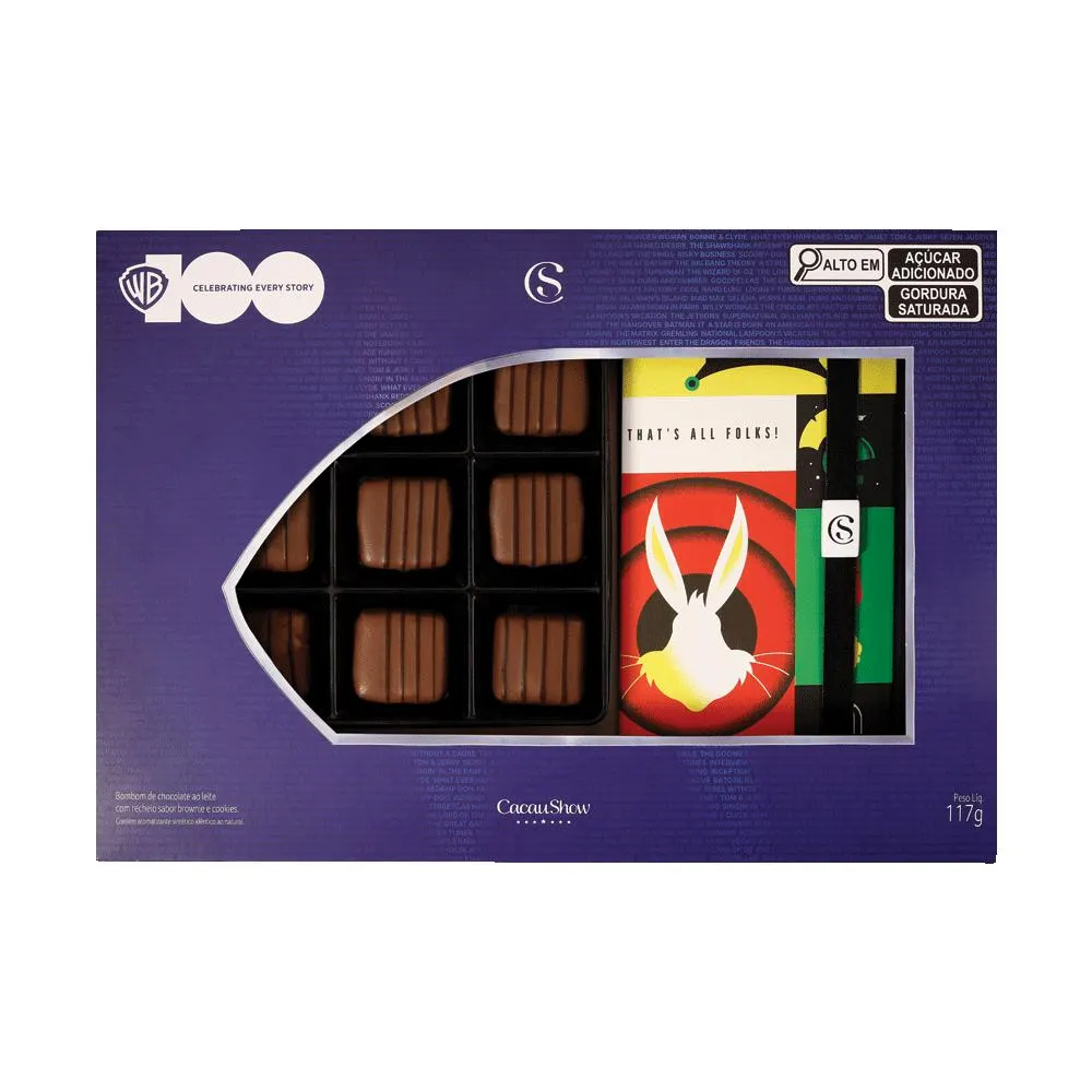 CAIXA BOMBONS BROWNIE WARNER BROS 100 ANOS PERNALONGA 117G