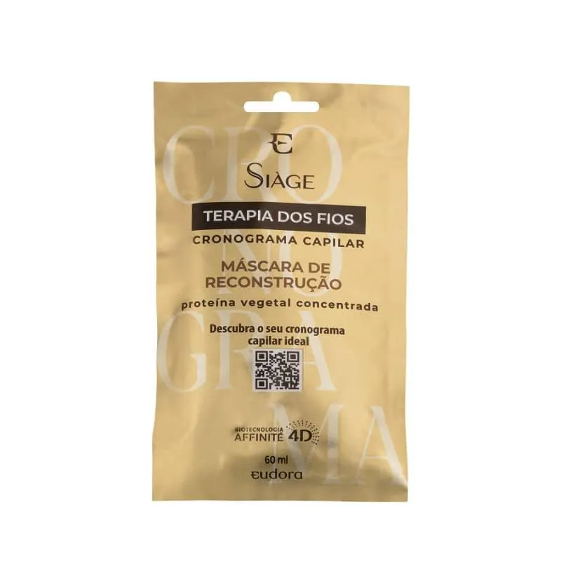 Sachet Máscara De Reconstrução Siàge Terapia dos Fios Cronograma Capilar 60ml