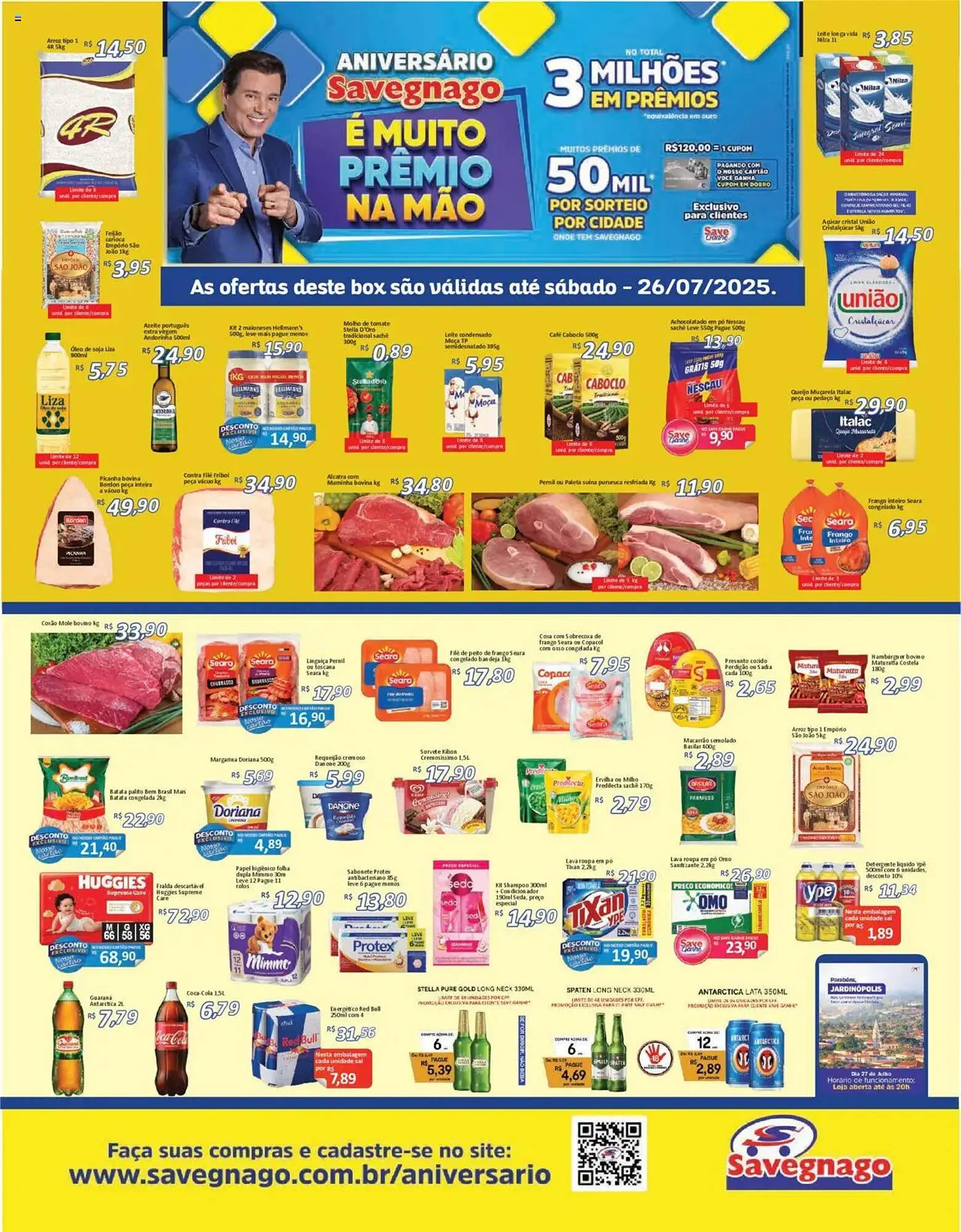 Encarte de Catálogo Supermercados Savegnago 24 de julho até 28 de julho 2025 - Pagina 1