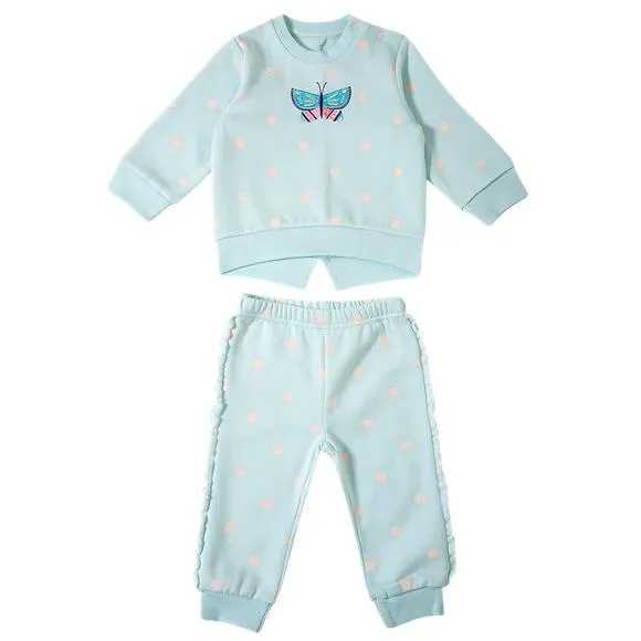 Conjunto comprido borboletas moletom bebê tip top