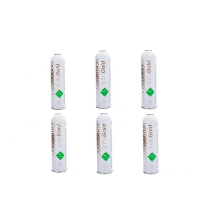 Kit 6un Fluido Gás Refrigerante Dugold Tetrafluoretano R134a 750g ONU3159