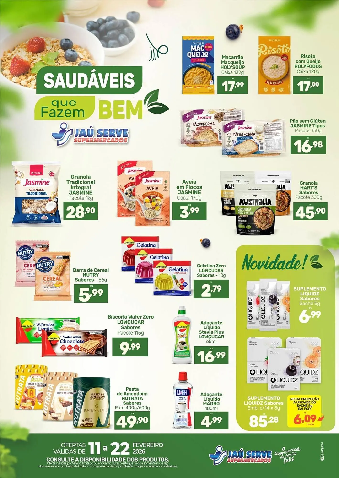 Encarte de Catálogo Supermercados Jau Serve 11 de fevereiro até 22 de fevereiro 2026 - Pagina 1