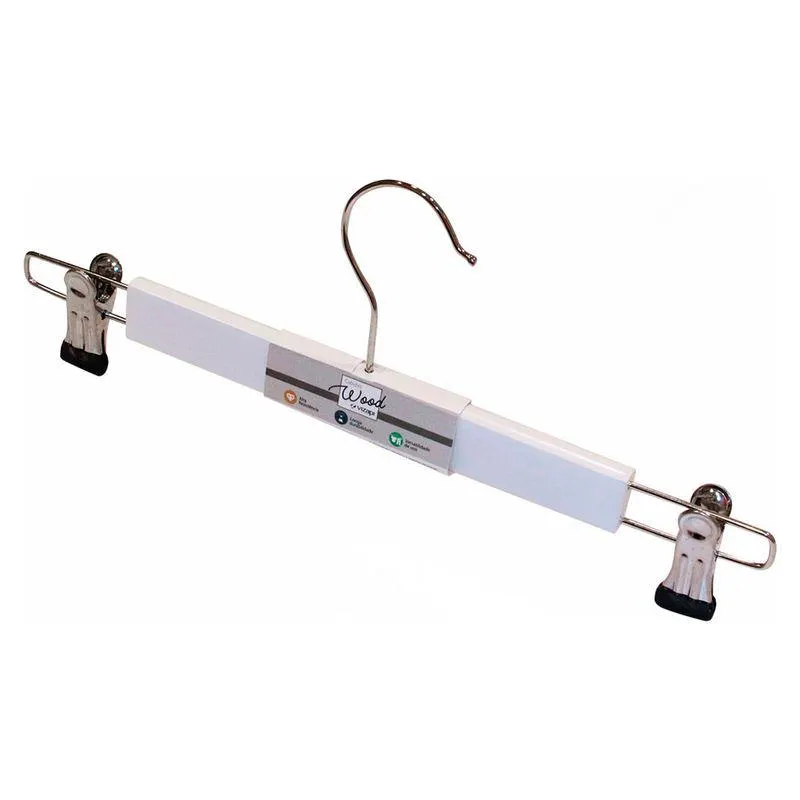 Cabide com Clips Wood Branco - Vizapi