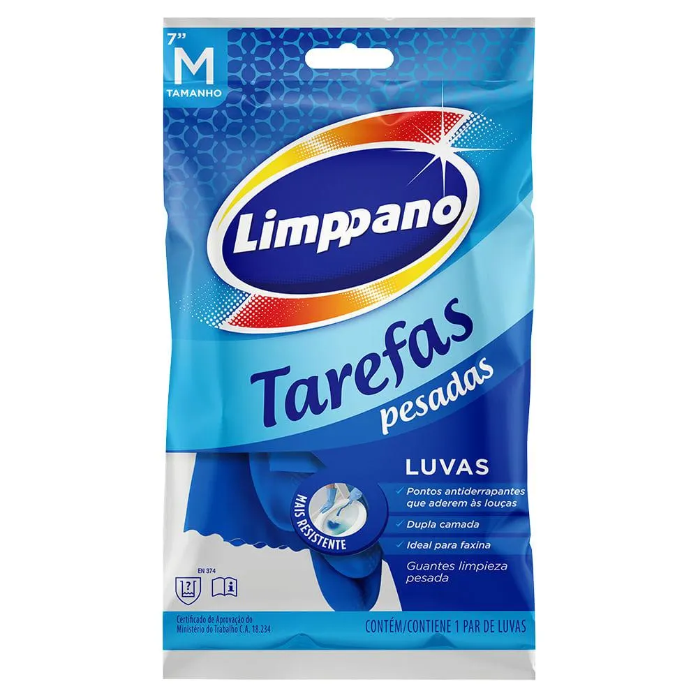 Luvas Limppano Tarefas Pesadas Multiuso M