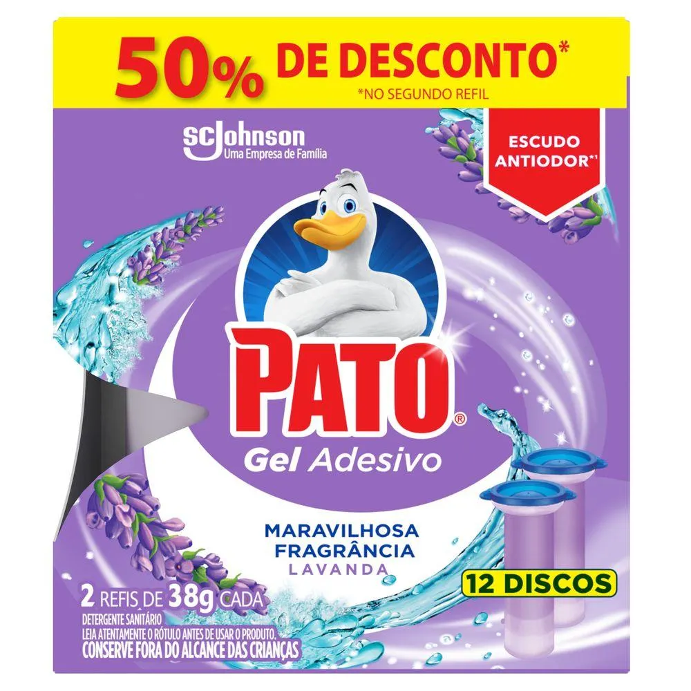 Gel Adesivo Pato Lavanda Refil 50% De Desconto Na 2ª Unidade C/ 2 Unid.