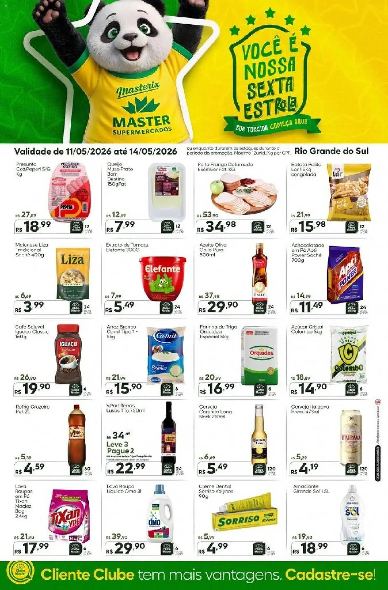 Encarte de Folheto Master Supermercados 11 de maio até 14 de maio 2026 - Pagina 1