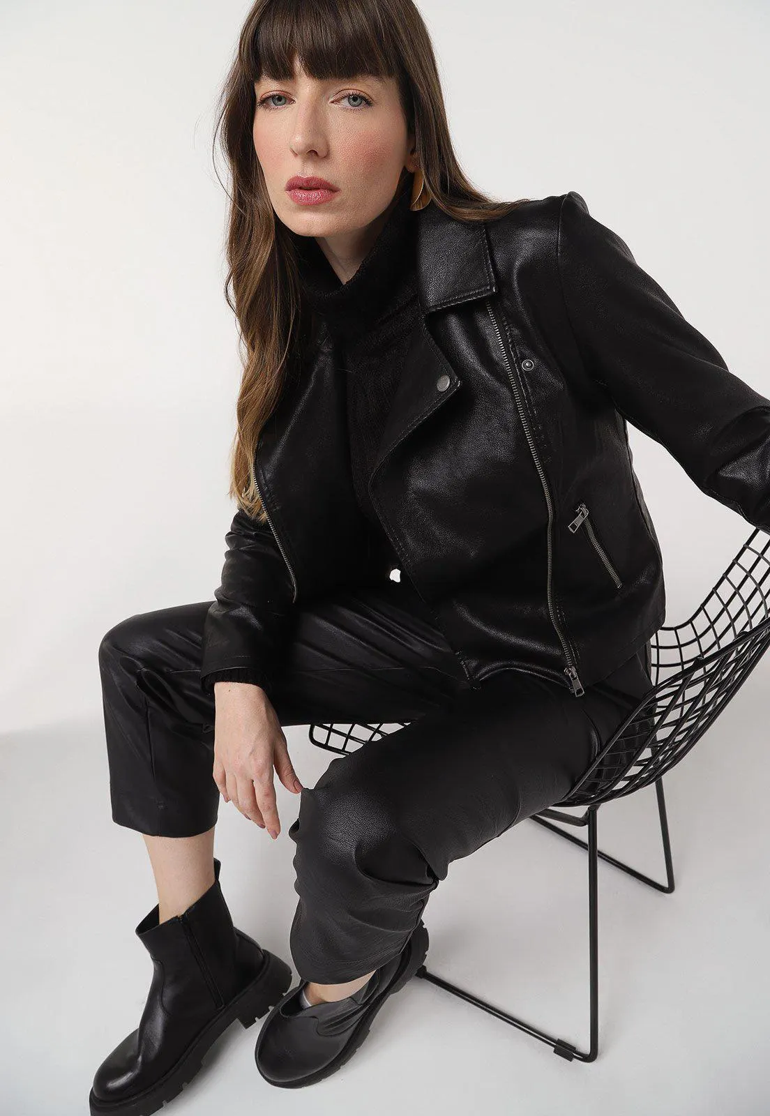 Jaqueta Only Resinada Preta