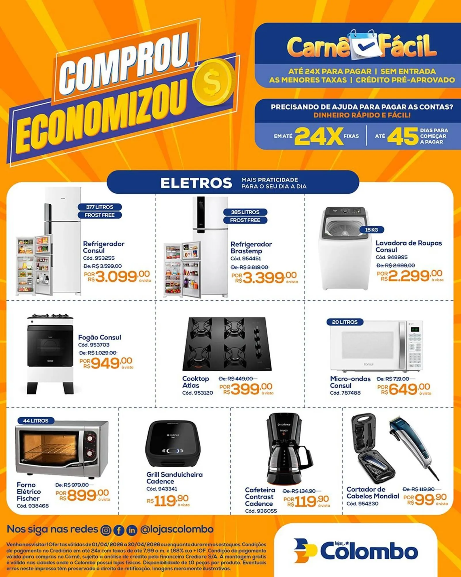 Encarte de Folheto Lojas Colombo 1 de abril até 30 de abril 2026 - Pagina 3