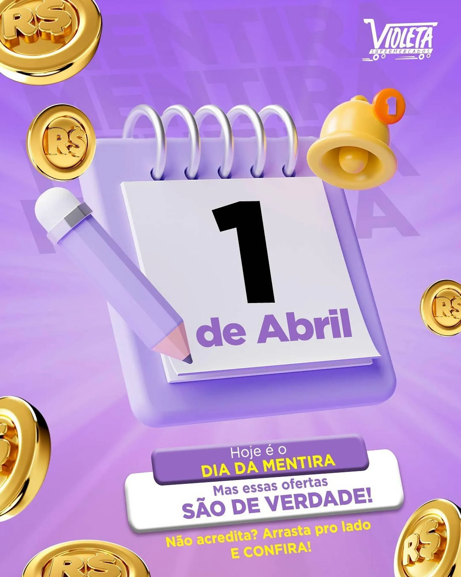 Encarte de Catálogo Violeta Supermercados 1 de abril até 3 de abril 2026 - Pagina 1