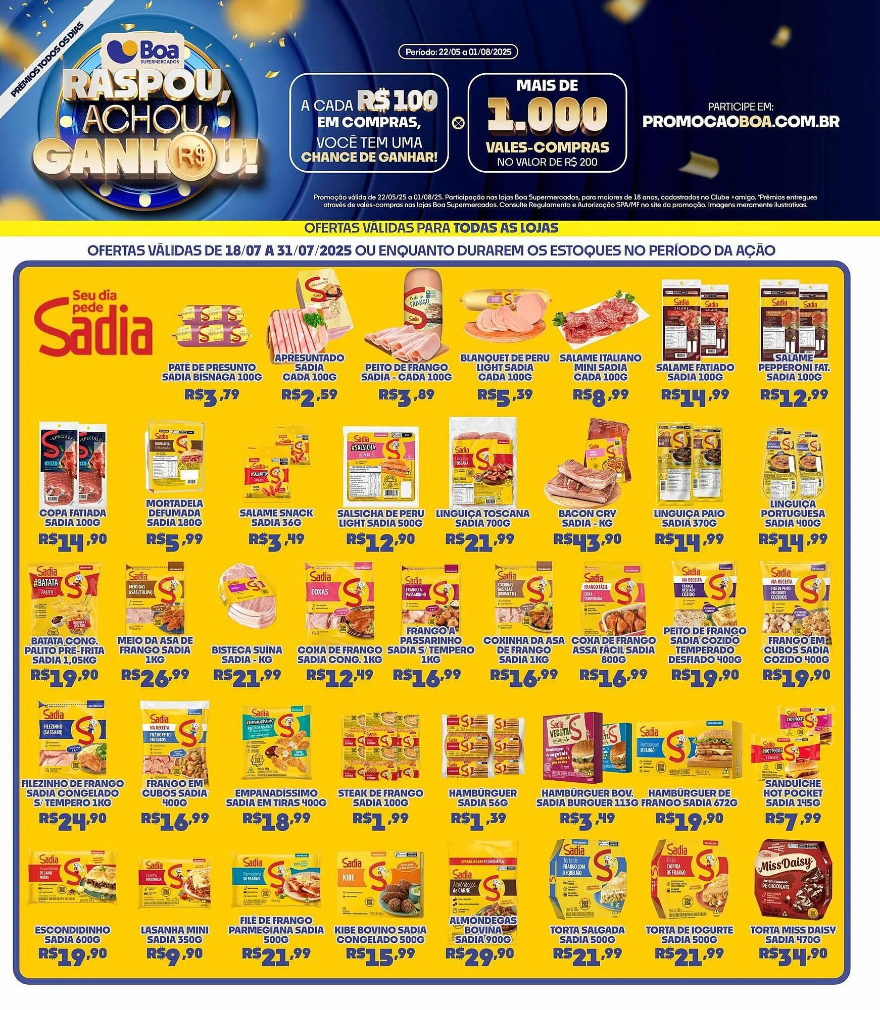 Encarte de Catálogo Boa Supermercados 18 de julho até 31 de julho 2025 - Pagina 1
