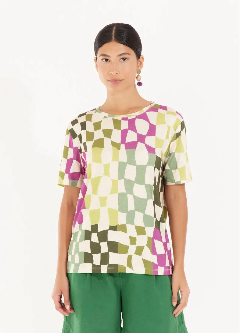 Blusa digital estampada chess