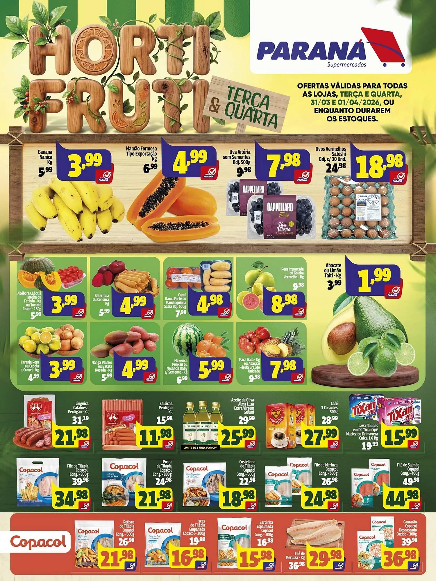 Encarte de Folheto Supermercado Paraná 30 de março até 1 de abril 2026 - Pagina 1