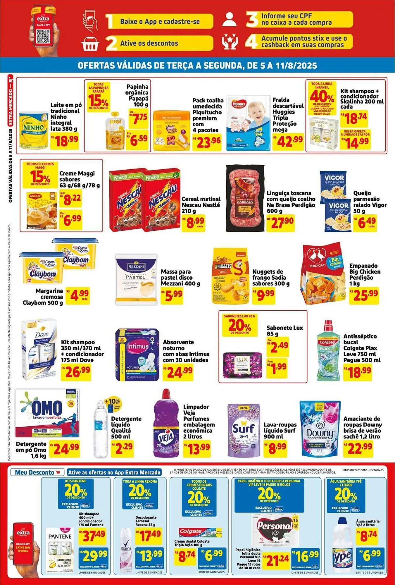 Encarte de Catálogo Mercado Extra 5 de agosto até 11 de agosto 2025 - Pagina 2