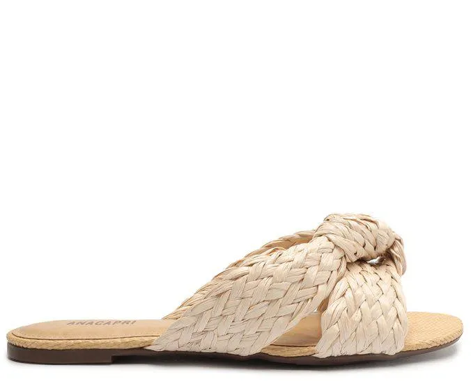 Rasteira Branca Palha Nó