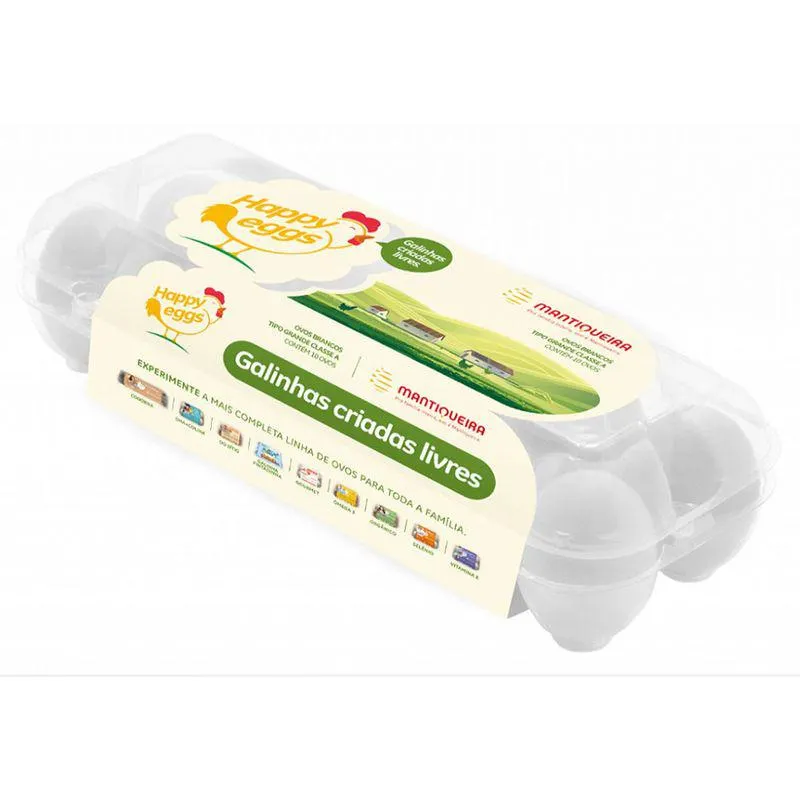 Ovo Branco Mantiqueira Happy Eggs Com 10 Grande