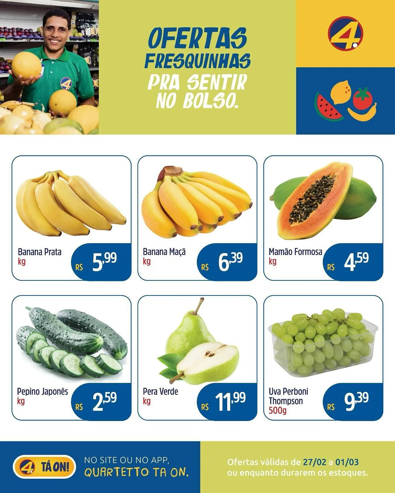 Encarte de Catálogo Quartetto Supermercados 27 de fevereiro até 1 de março 2026 - Pagina 1