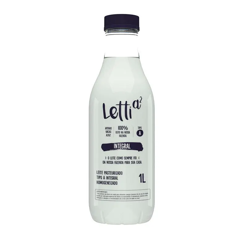 Leite Letti Pasteurizado Tipo A Integral Garrafa 1lt