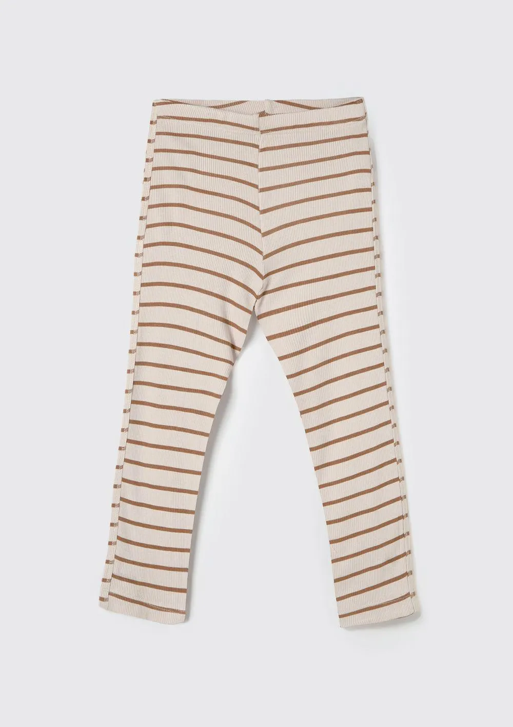 Calça Legging Infantil Menina Toddler Listrada - Bege