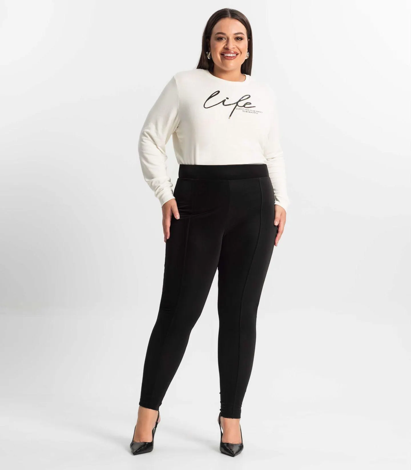 Legging Plus Size Secret Glam Preto