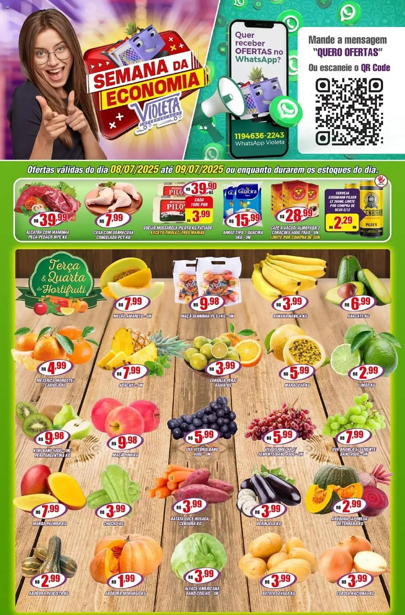 Encarte de Catálogo Violeta Supermercados 8 de julho até 12 de julho 2025 - Pagina 1