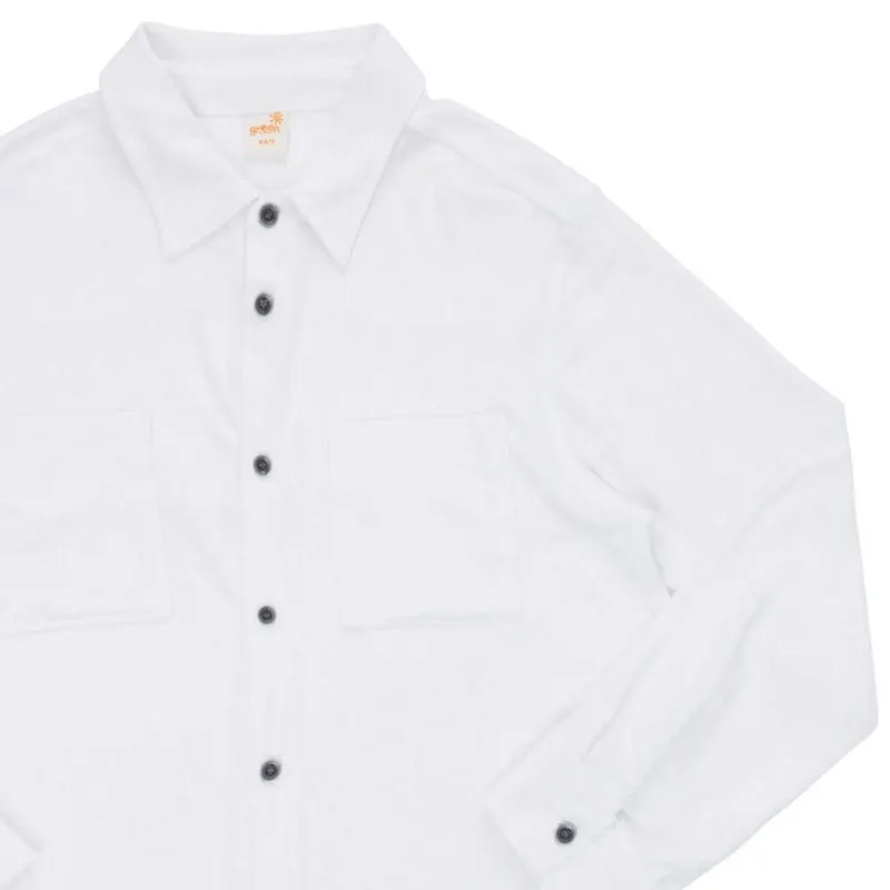 Camisa Infantil Menino Green Oceano Branca Manga Longa