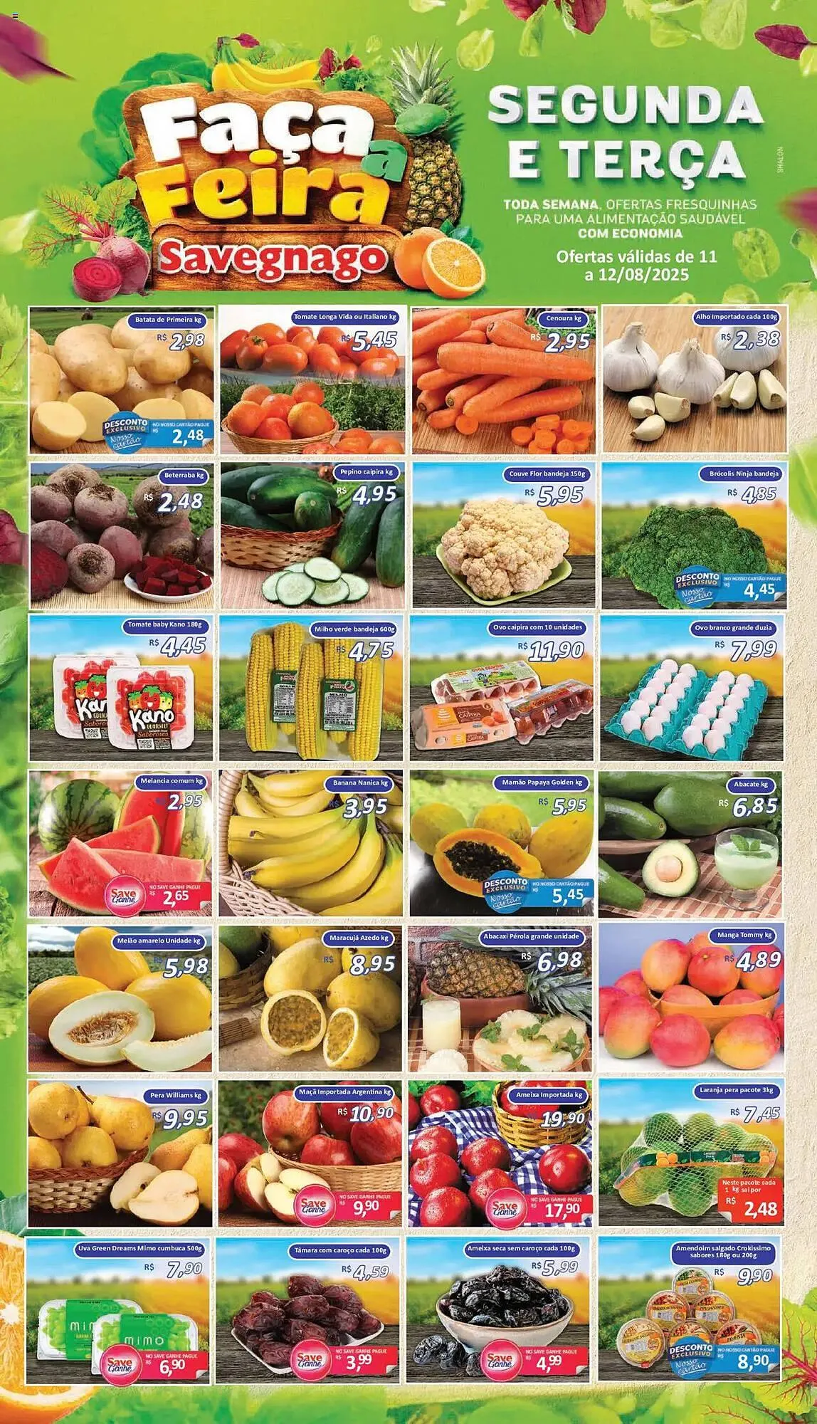 Encarte de Catálogo Supermercados Savegnago 11 de agosto até 13 de agosto 2025 - Pagina 1