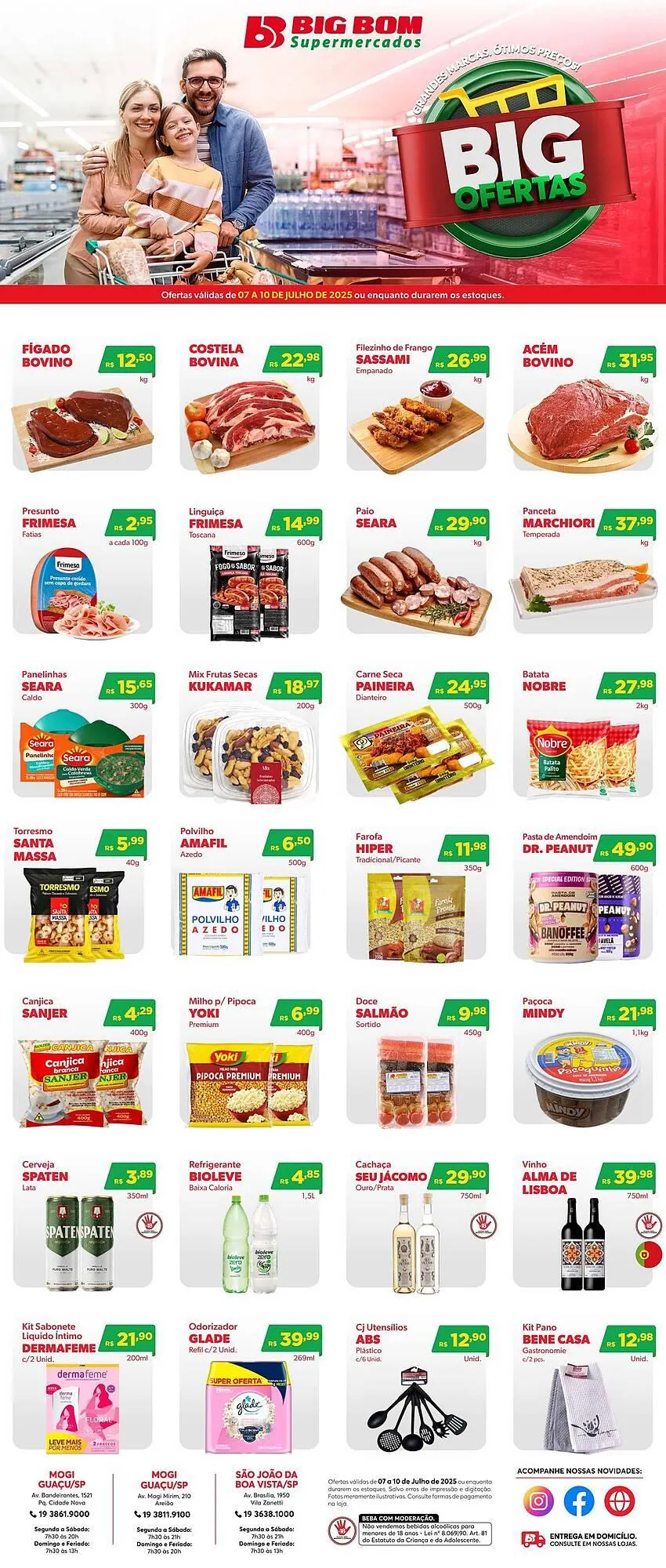Encarte de Catálogo Big Bom Supermercados 7 de julho até 10 de julho 2025 - Pagina 1