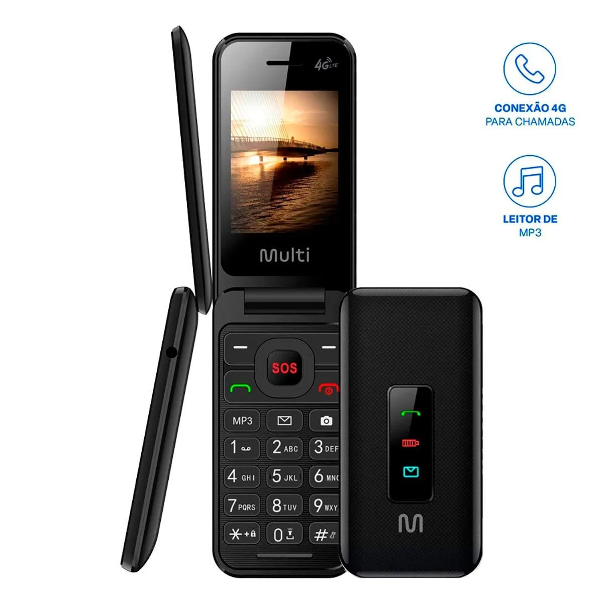 Celular Multi Flip Vita 4G Preto P9227