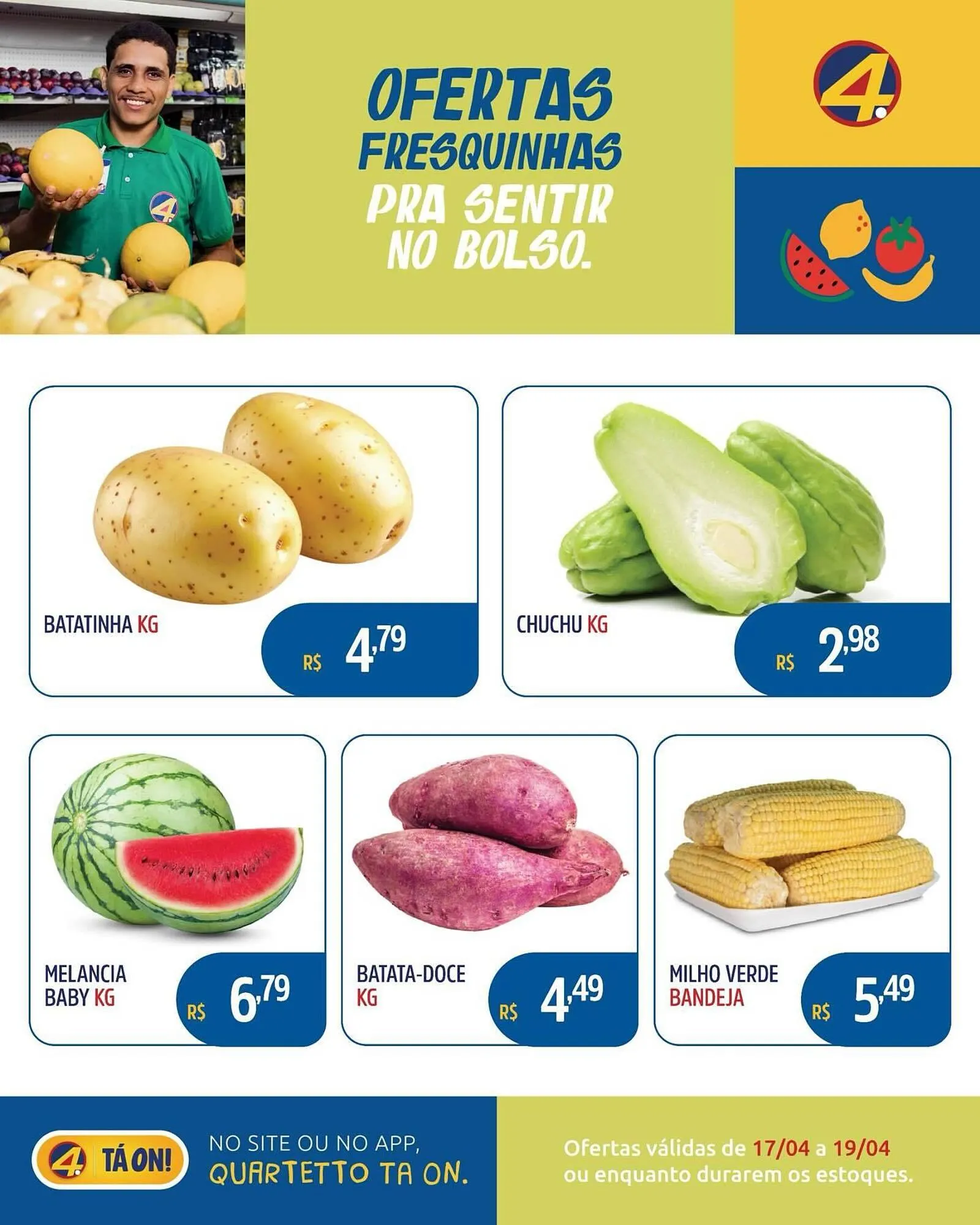 Encarte de Catálogo Quartetto Supermercados 17 de abril até 19 de abril 2026 - Pagina 1