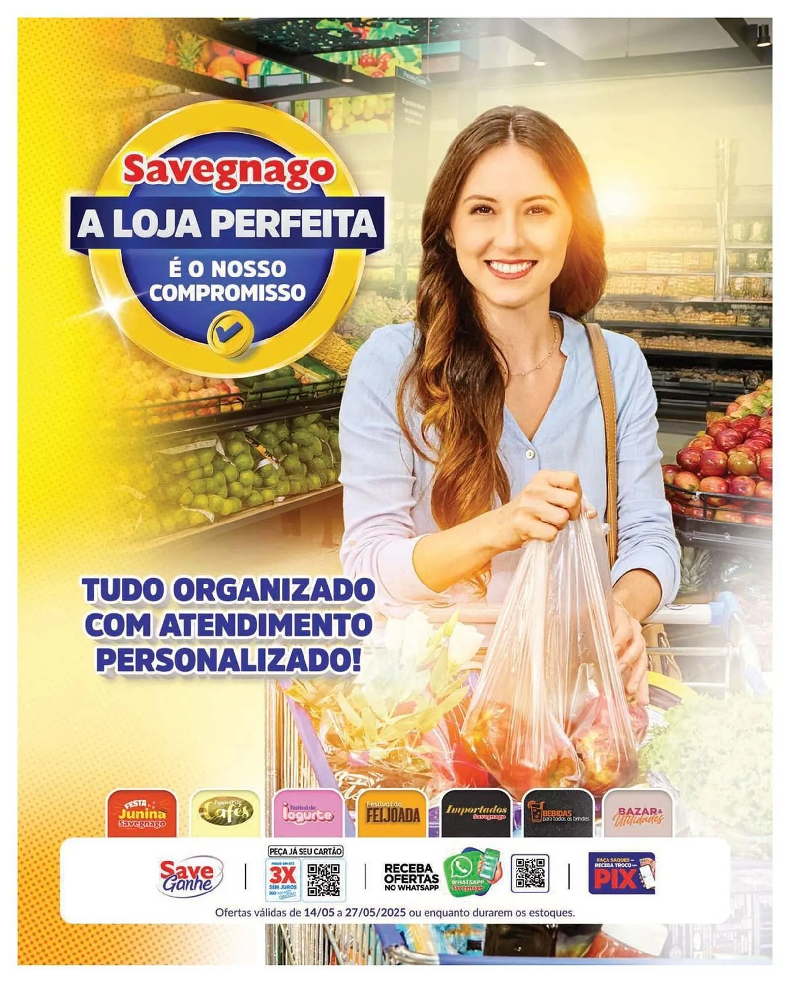 Encarte de Catálogo Supermercados Savegnago 14 de maio até 27 de maio 2025 - Pagina 1