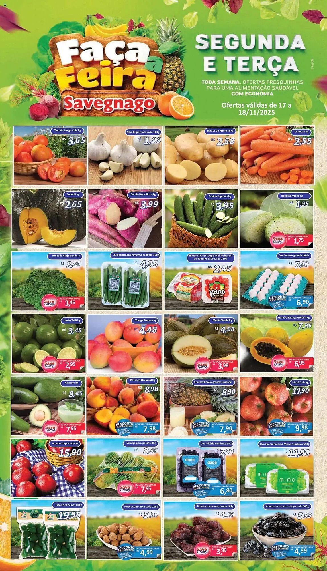 Encarte de Catálogo Supermercados Savegnago 17 de novembro até 18 de novembro 2025 - Pagina 1