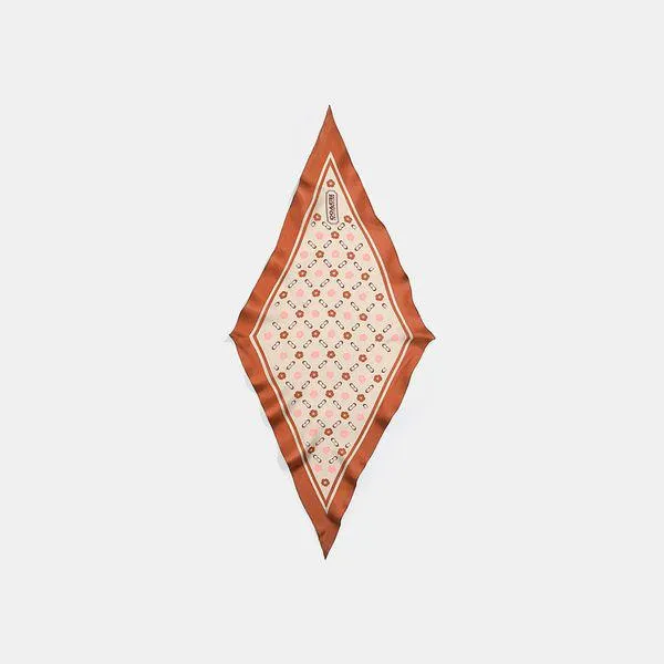 Lenço Tea Rose Diamond Coach - Marrom