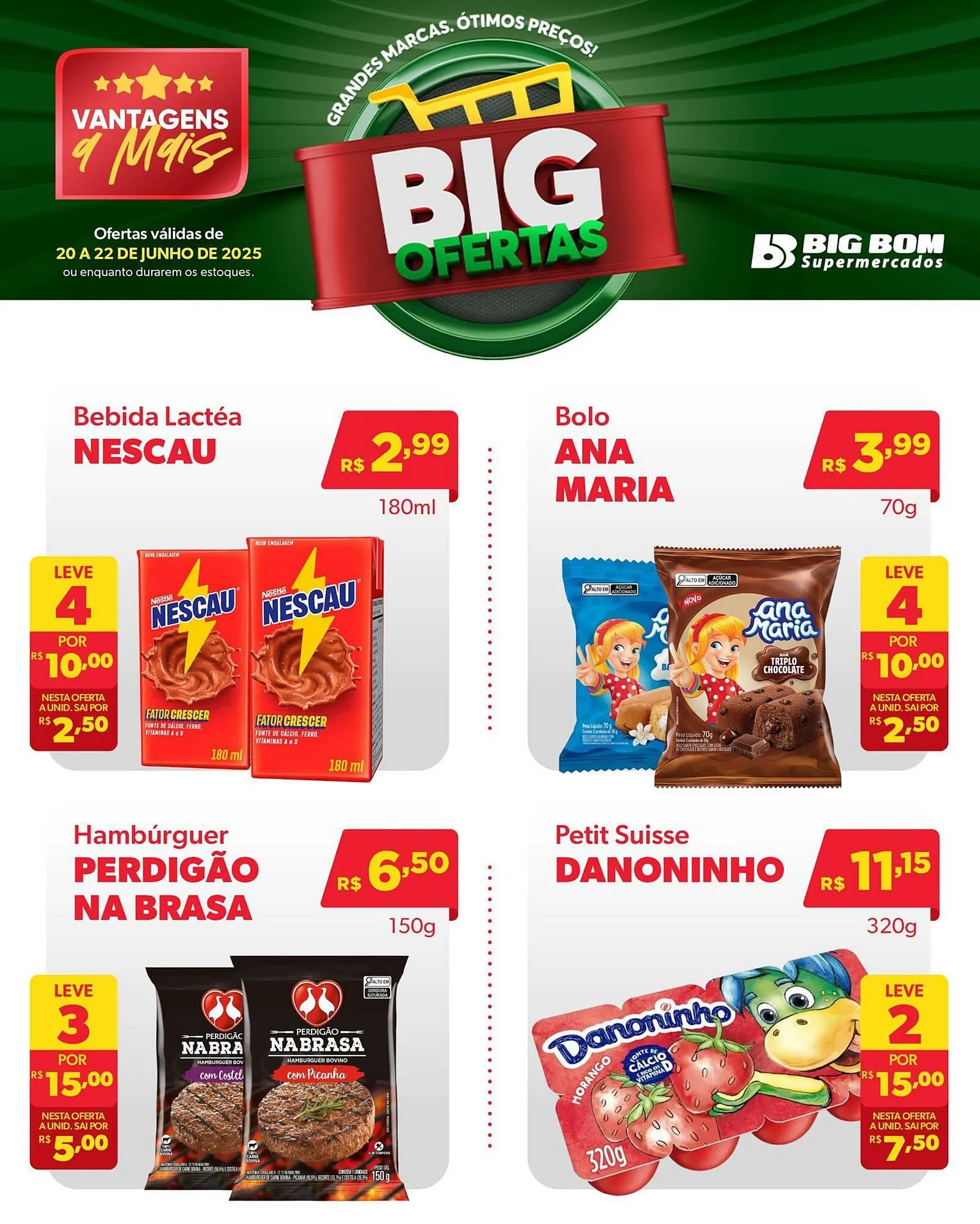 Encarte de Catálogo Big Bom Supermercados 20 de junho até 22 de junho 2025 - Pagina 1