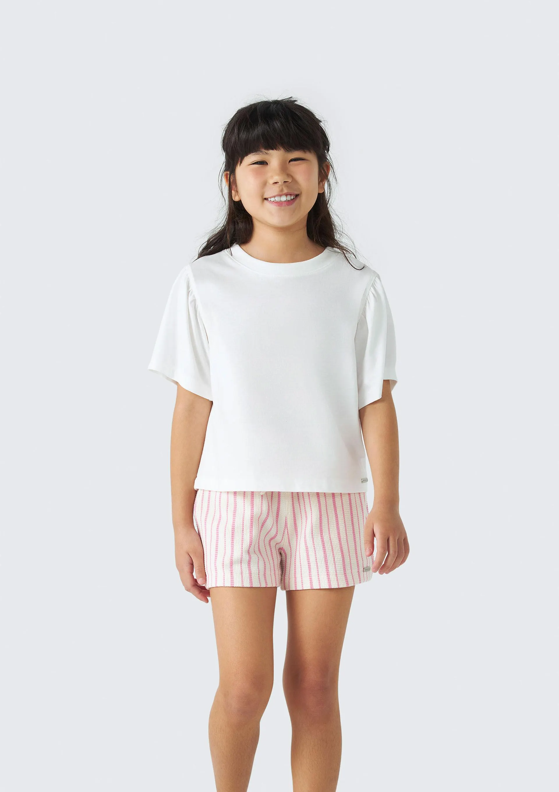 Blusa Cropped Básica Infantil Menina - Off White